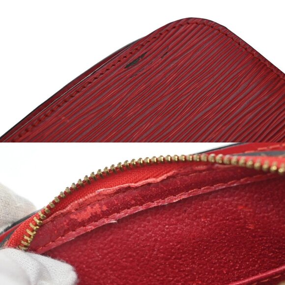 LOUIS VUITTON LV Logo Dauphine PM Pouch Bag Epi Leather Red - Picture 8 of 16